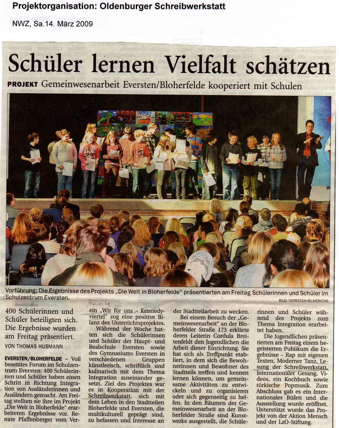 Nordwest-Zeitung 14.03.2009