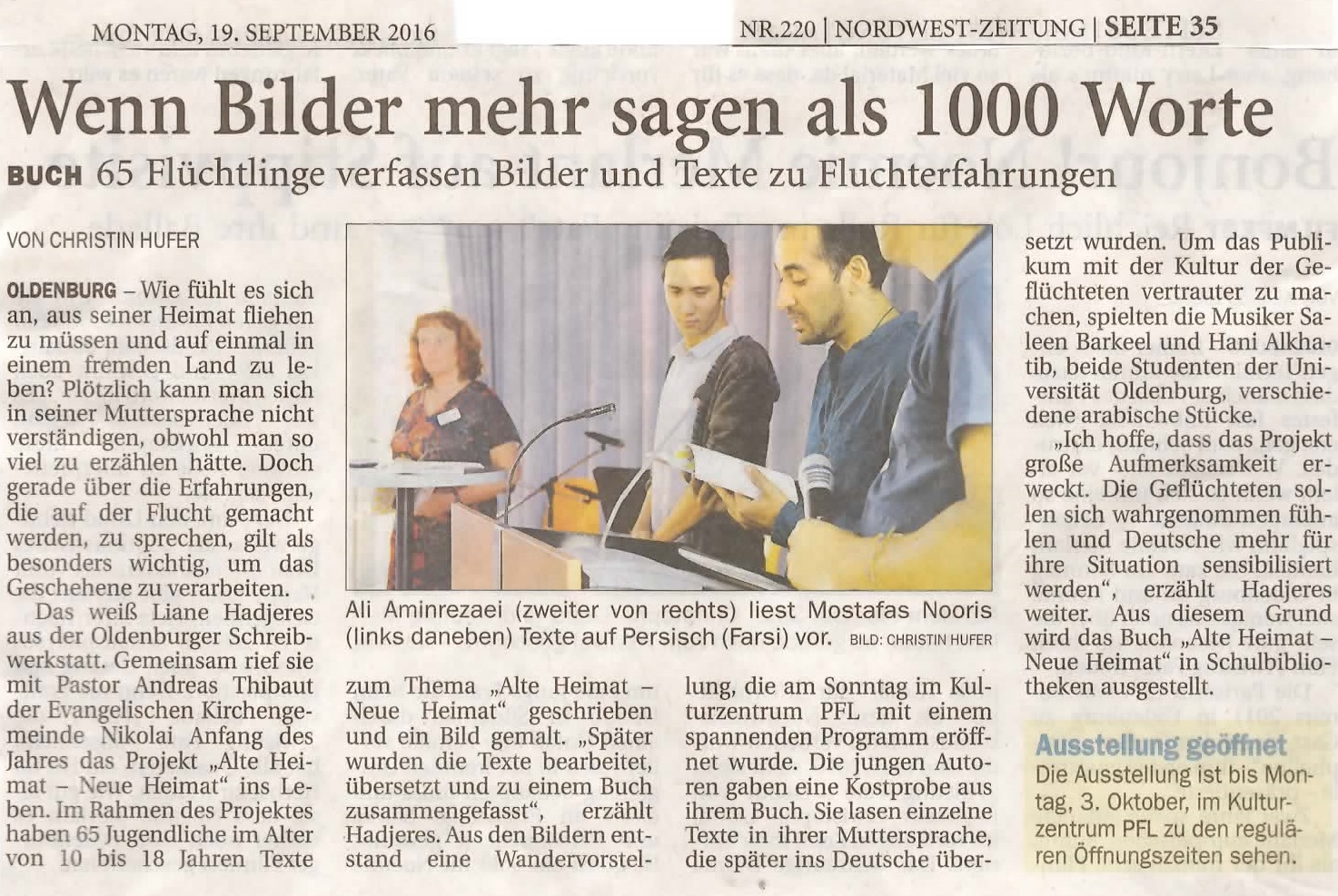 Nordwest-Zeitung 19.09.2016